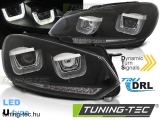 VW GOLF 6 08-12 U-TYPE BLACK DRL SEQ LED INDICATOR Tuning-Tec Fényszóró
