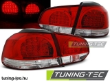 VW GOLF 6 10.08-12 RED WHITE LED Tuning-Tec Hátsó Lámpa