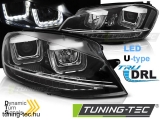 VW GOLF 7 11.12-17 U-TYPE BLACK DRL SEQ Tuning-Tec Fényszóró