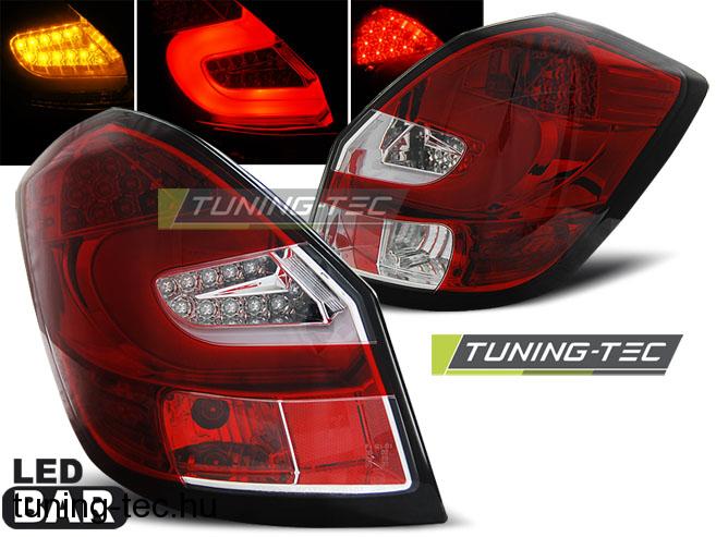 SKODA FABIA II 07- RED WHITE LED BAR Tuning-Tec Hátsó Lámpa