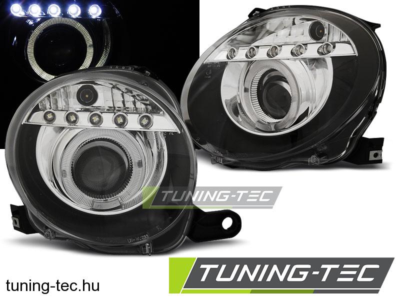 FIAT 500 07- PROJEKTOR BLACK LED Tuning-Tec Fényszóró