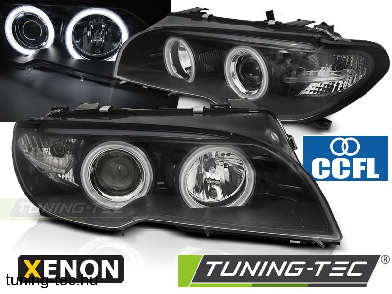 BMW E46 04.03-06 COUPE CABRIO ANGEL EYES CCFL XENON BLACK Tuning-Tec Fényszóró