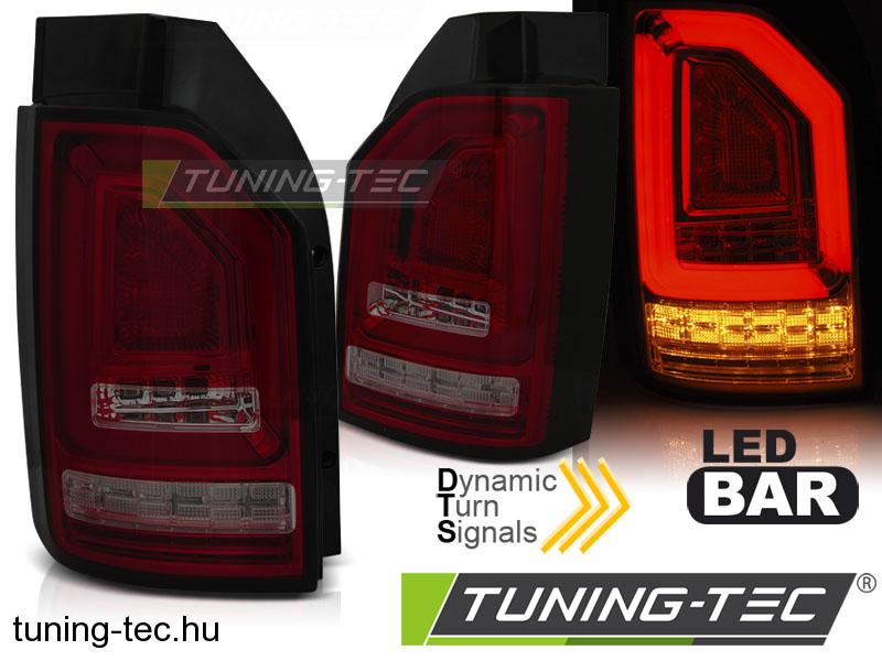 Hátsó lámpák VW T6 2015 RED SMOKE SEQ LED BAR OEM LED