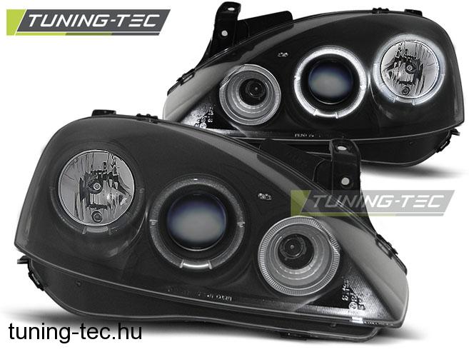 OPEL CORSA C 11.00-09.06 ANGEL EYES BLACK Tuning-Tec Fényszóró