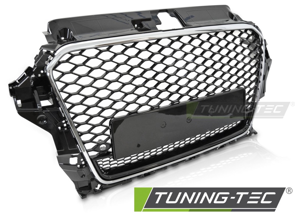 AUDI A3 (8V) 12-16 RS QUATTRO STYLE FÉNYES FEKETE CHROME Tuning-Tec Hűtőrács
