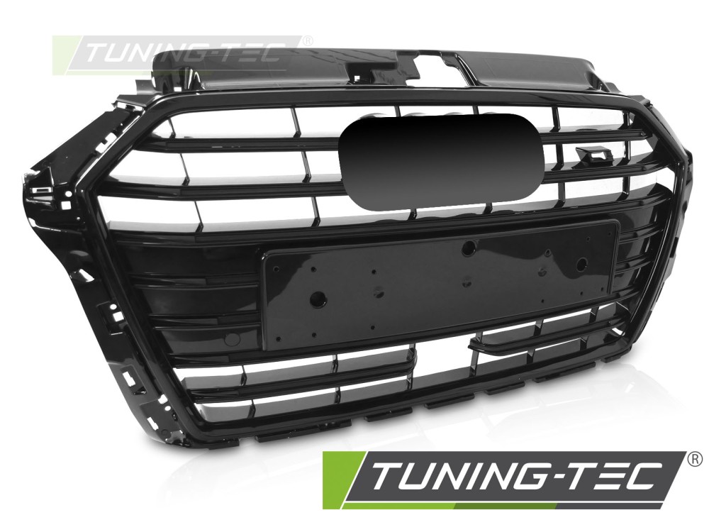 AUDI A3 (8V) (17-20) S3 STYLE FÉNYES FEKETE PDC ACC Tuning-Tec Hűtőrács