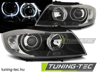 BMW E90/E91 03.05-11 LED ANGEL EYES BLACK Tuning-Tec Fényszóró