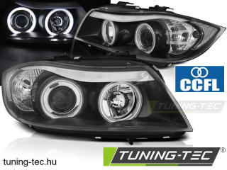 BMW E90/E91 03.05-08.08 ANGEL EYES CCFL BLACK Tuning-Tec Fényszóró